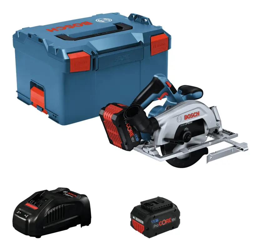 Abverkauf Bosch Professional Akku-Kreissäge GKS 18V-57-2 mit 2x Akku ProCORE 5,5 Ah - in L-BOXX 238
