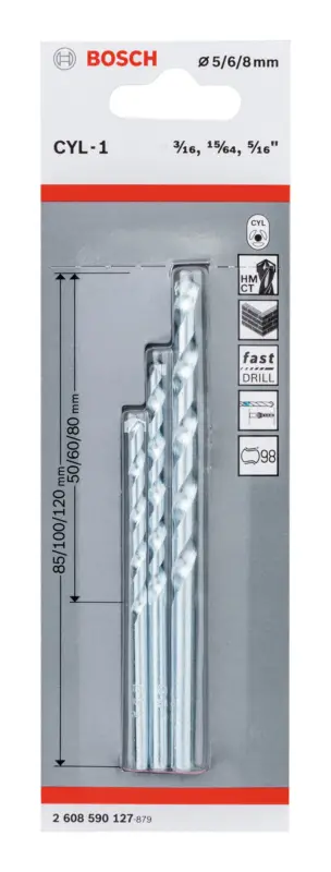 Schnäppchen Bosch Zubehör CYL-1 Steinbohrer-Set, 5/6/8 mm für Bohrmaschinen/Schrauber, 3-teilig