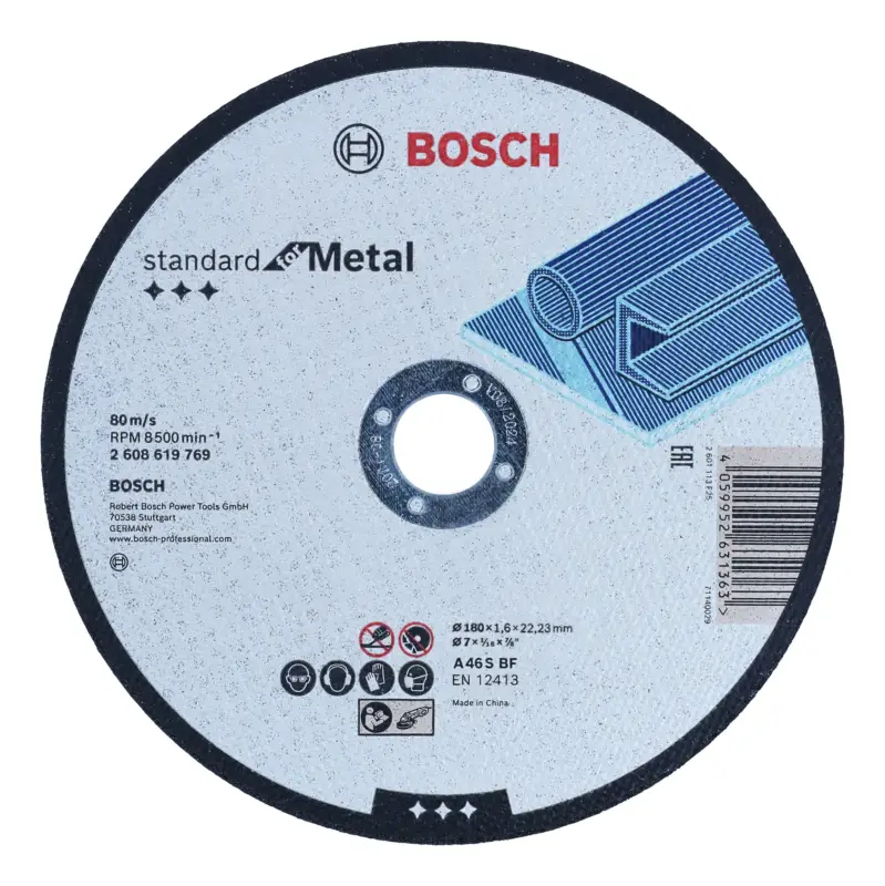 Bosch Line Stainless Steel and Metal Trennscheibe, 180 mm, 22,23 mm(Verpackungseinheit: 25Stück) Solange Der Vorrat Reicht