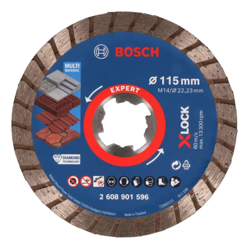 Angebot Bosch Expert MultiMaterial X-LOCK Turbo Diamanttrennscheiben, 115 x 22,23 x 2,4 x 12 mm