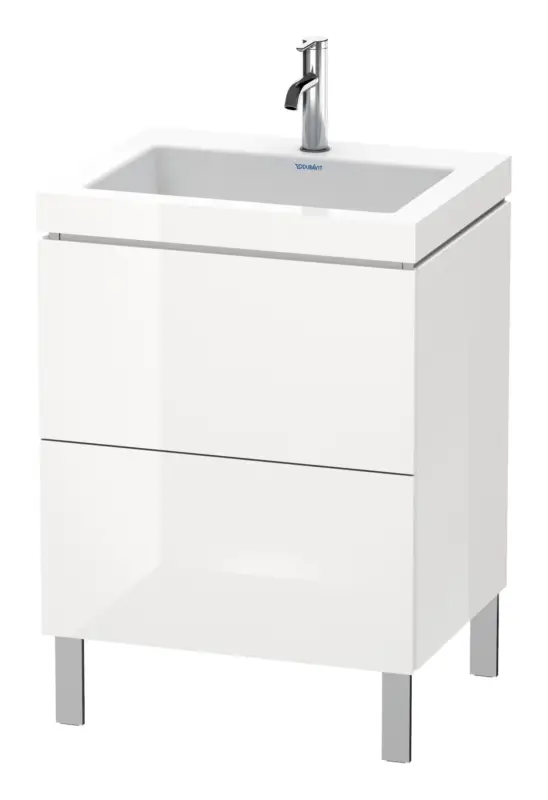 Top-Seller Duravit L-Cube c-bonded Komplett-Set mit 2 Auszügen ohne Hahnloch ohne Überlauf 600 x 698 x 480 mm - Weiß Hochglanz Dekor