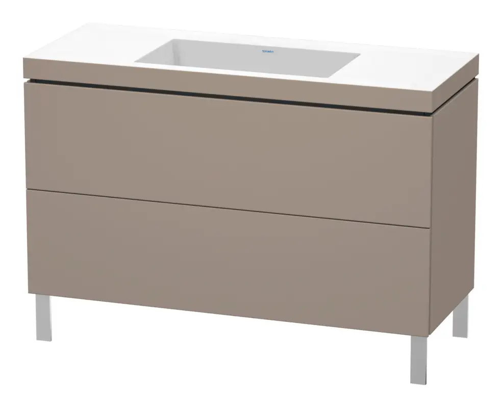 Duravit L-Cube c-bonded Komplett-Set mit 2 Auszügen ohne Hahnloch ohne Überlauf 1200 x 698 x 480 mm - Basalt Matt Aktuell