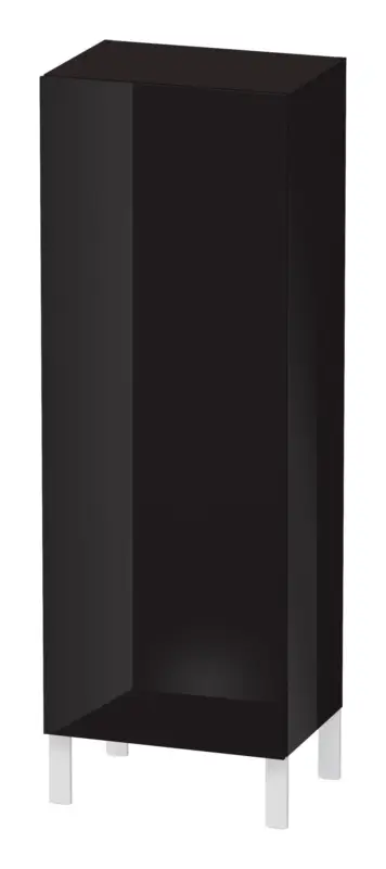 Letzte Chance Duravit L-Cube Halbhochschrank mit 1 Tür Anschlag links 500 x 1320 x 363 mm - Schwarz Hochglanz Lack