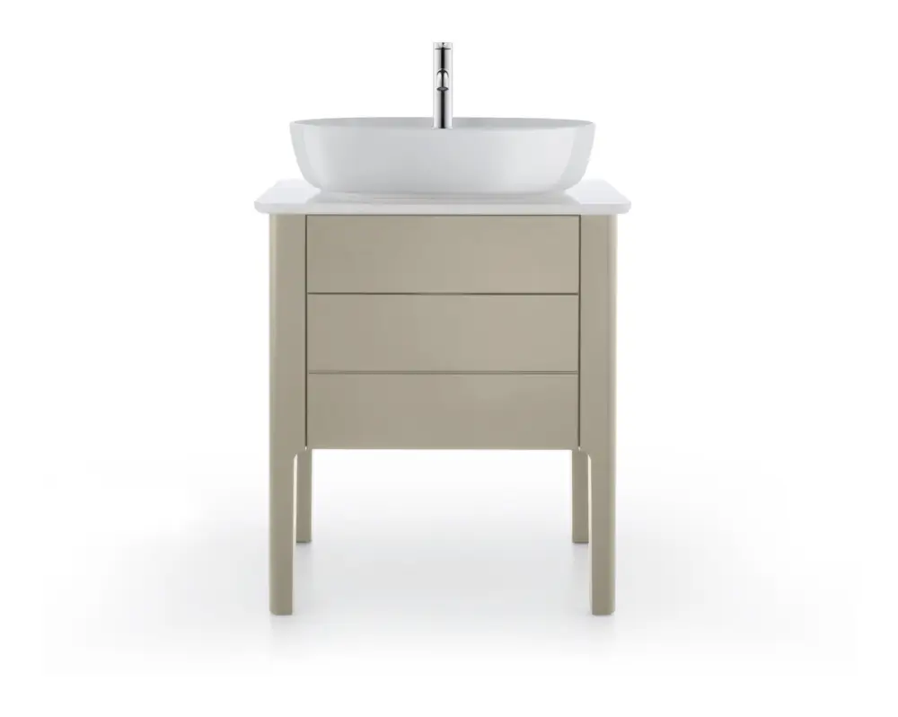 Duravit Luv Waschtischunterschrank bodenstehend mit 2 Auszügen bodenstehend 688 x 743 x 450 mm - Taupe Seidenmatt Lack Neue Ware