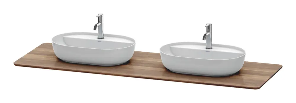 Direkt Vom Hersteller Duravit Luv Massivholzkonsole mit zwei Ausschnitten 1783 x 595 mm - Amerik. Nussbaum Matt