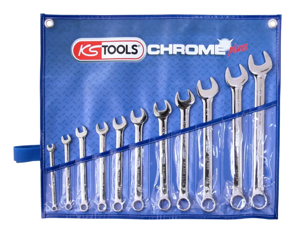 KS Tools CHROMEplus Ringmaulschlüssel-Satz, abgewinkelt, 11-teilig Zoll Saisonangebot