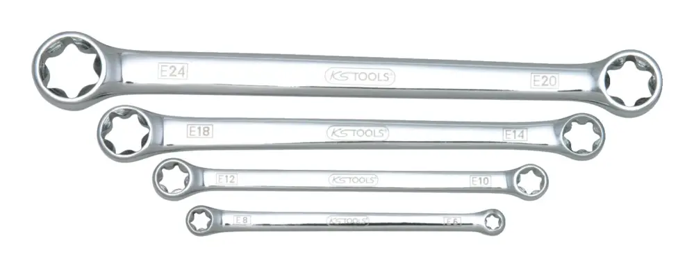 KS Tools CHROMEplus Torx-E-Doppel-Ringschlüssel-Satz, 4-teilig Günstig