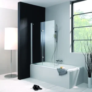 Ausverkauf Hüppe 501 Design pure Badewannenabtrennung Schwingfalttür Chromglanz Privatima - 1200mm / 1500mm - Anschlag Links
