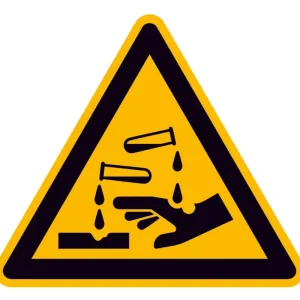 Neue Ware SafetyMarking Warnschild Alu 200 mm vor ätzenden Stoffen