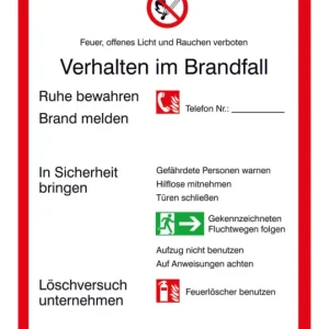 SafetyMarking Brandschutzordnung Alu nachleuchtend 200 x 300 mm Markenware