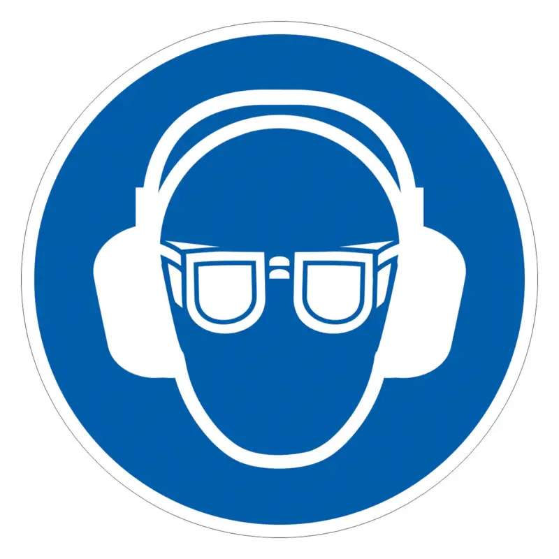 Schnäppchen SafetyMarking Gebotsschild Folie Gehör- und Augen D50mm 6 Stück