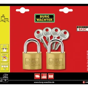 Nur Heute Burg-Wächter Messing-Hangschloss-Set Trio 222/30 SB gleichschließend