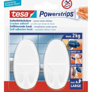 Tesa Powerstrips Haken Large Oval chrom Nur Heute