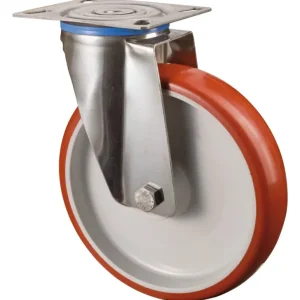 Bestseller BS Rollen Lenkrolle aus Polyuretan / Edelstahl Rad-Durchmesser 100 mm 120 Kg Tragkraft