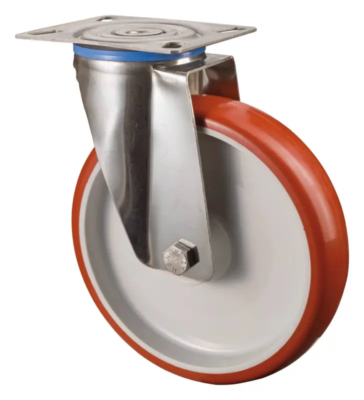 Bestseller BS Rollen Lenkrolle aus Polyuretan / Edelstahl Rad-Durchmesser 100 mm 120 Kg Tragkraft