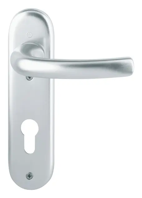 Hoppe Tokyo Aluminium-Kurzschild-Türgriff-Garnitur 1710/273KP, Profilzylinder, für Innentüren - silberfarben Beliebt