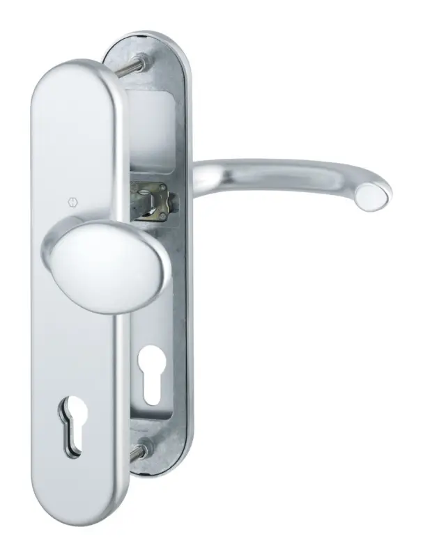 Günstig Hoppe Marseille Aluminium-Schutz-Langschild-Wechsel-Garnitur 76G/3331/3410/1138, Profilzylinder, für Außen-/Wohnungsabschluss-Türen (66-71 mm) - silberfarben