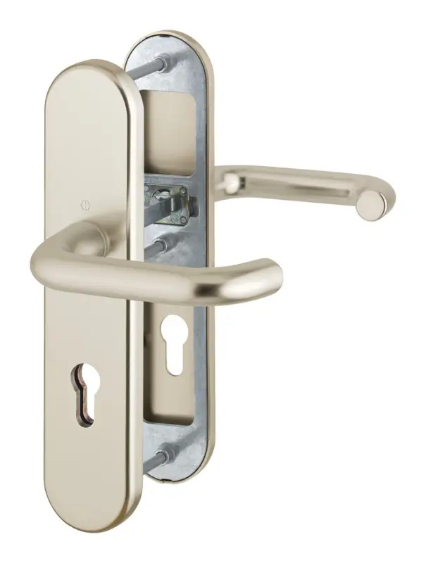 Hoppe Paris Aluminium-Schutz-Langschild-Türgriff-Garnitur 138L/3331/3310, Profilzylinder, für Außen-/Wohnungsabschluss-Türen (42-47 mm) - neusilberfarben Sale