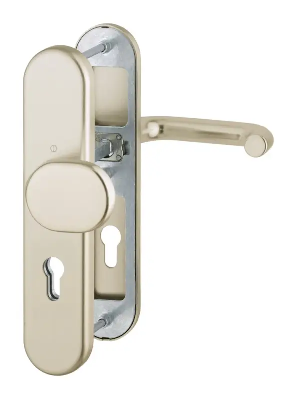 Hoppe Paris Aluminium-Schutz-Langschild-Wechsel-Garnitur 86G/3331/3310/138L, Profilzylinder, für Außen-/Wohnungsabschluss-Türen (42-47 mm) - neusilberfarben Preisreduziert