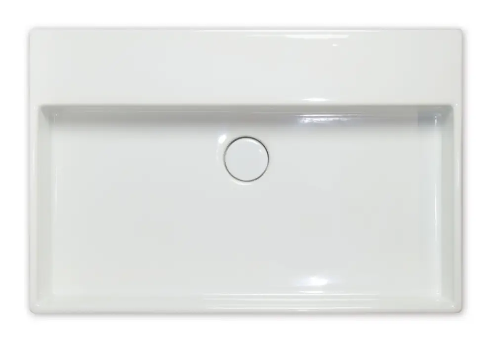 Repabad Genf Aufsatzwaschtisch 70 x 45 cm mit Hahnloch - Weiß Super-Preis