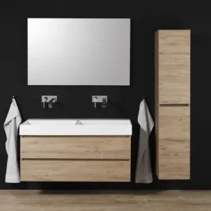 Bestpreis Repabad Base 45 Unterschrank 45 x 60 cm mit 2 Auszügen - Eiche Natur