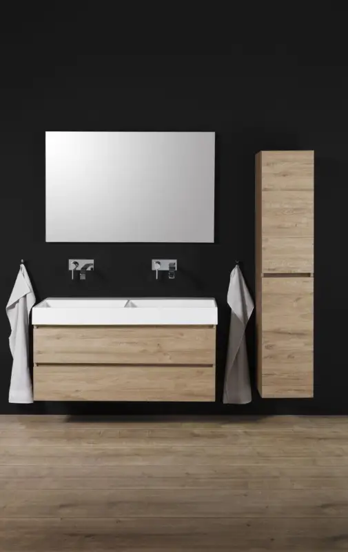 Bestseller Repabad Base 45 Unterschrank 45 x 120 cm mit 2 Auszügen - Eiche Natur
