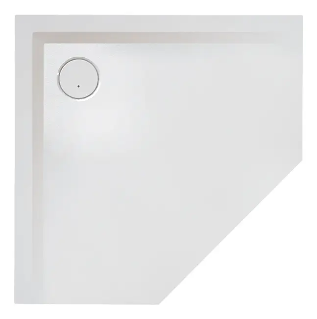 Saisonangebot Hoesch Muna Fünfeckduschwanne mit Antirutsch 1000 x 1000 mm - Steingrau