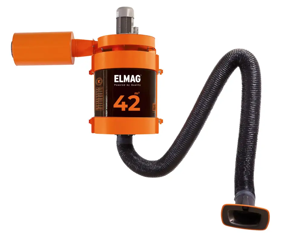 Absauganlage, MaxiFil, stationär Absaugarm Ø 150mm/2m in Schlauchausführung, Absaugl. mit Arm max. 1.000 m³/h ~ 1,5 kW ~ 3x400 V(Type 65 850 100) Bestseller