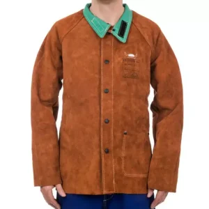 Neuheit Schweißerjacke Größe L, WELDAS 44-7300/P L STEERSOtuff® Spalt-Rindleder, L=81 cm, Brust-Ø 112 cm, mit atmungsaktiven-feuerresistenten Rücken