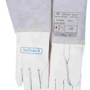 5-Finger-Schweißerhandschuhe WELDAS 10-1005 L WIG/TIG aus Top-Kalbs-Vollleder mit verstärkten Daumen, L=35 cm, Gr. 9 (1 Paar) Highlight