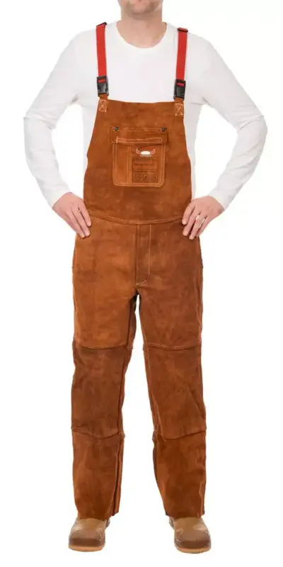 Schweißer Latzhose Größe XL, WELDAS 44-7440/7648 Lava Brown™ Spalt-Rindleder, L=144 cm, Neue Ware