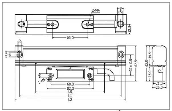 Glasmessstab Mod. KA 300/1020 5μm für digitale Positionsanzeige SINOIP53Verfahrweg 1020mmEinbaulänge 1126mm Preisreduziert