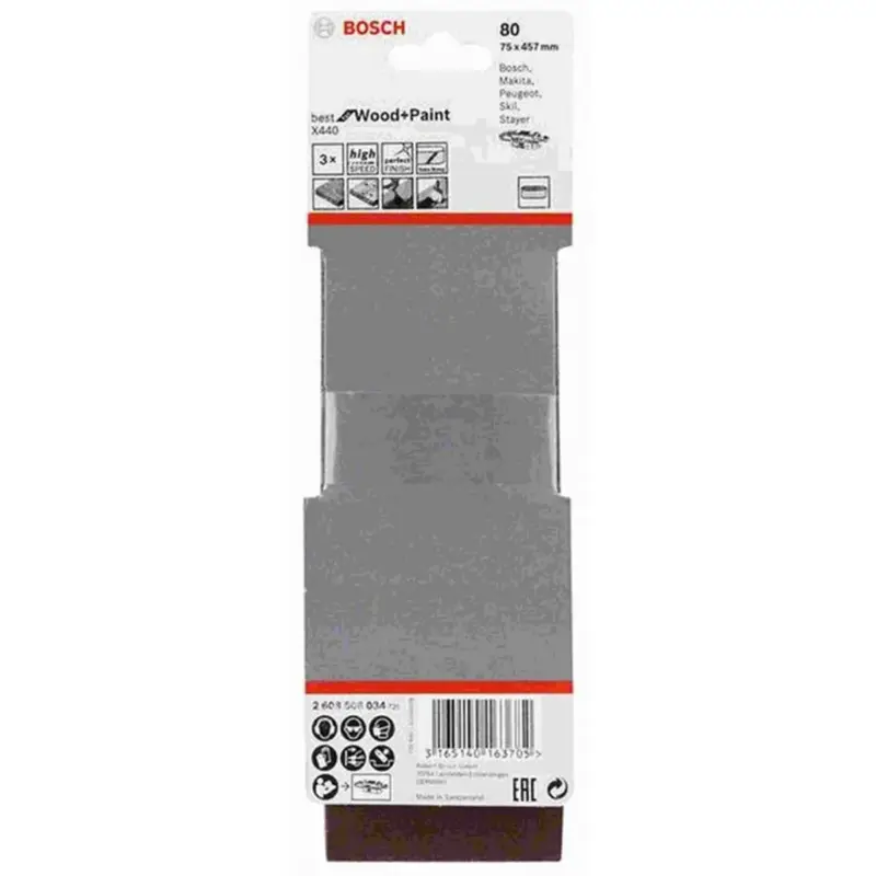 Jetzt Kaufen Bosch Schleifband 3 Stk. K80 Holz/Farbe 75x457mm ProfessinelBandschleifer