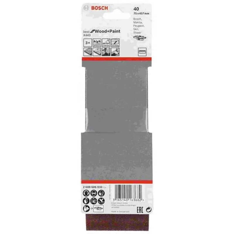 Sale Bosch Schleifband 3 Stk. K40 Holz/Farbe 75x457mm ProfessinelBandschleifer