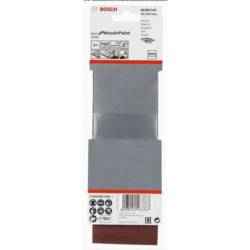Bosch Schleifband 3 Stk.K 50 80 100 Holz/Farbe 75x457mm ProfessinelBandschleifer Nur Für Kurze Zeit