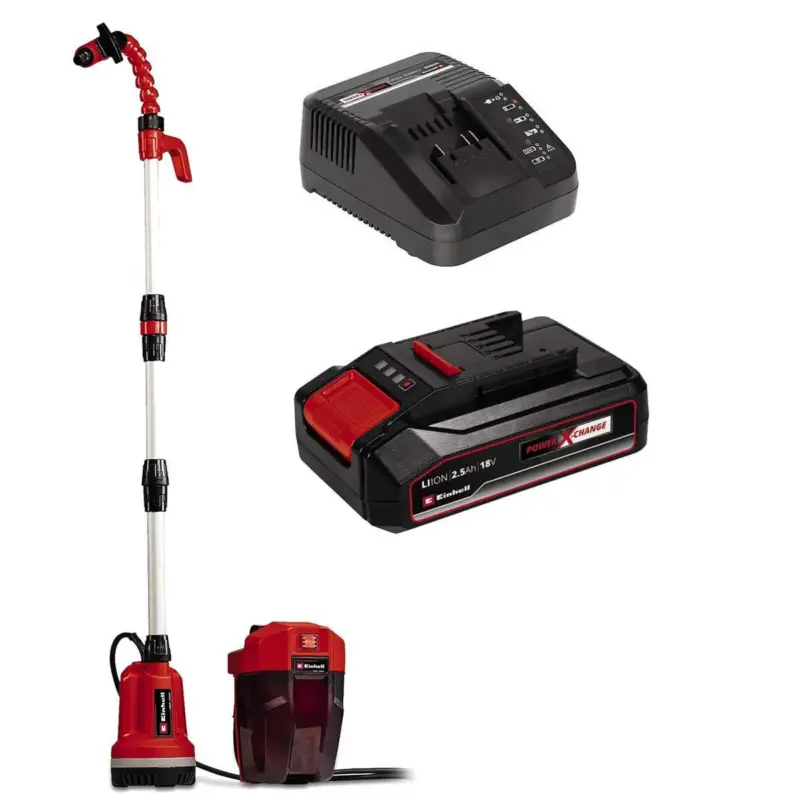 Einhell Akku Regenfasspumpe GE-PP 18 RB Li18V ( mit Akku 2.5 Ah / Ladegerät ) Power X-Change (18 V, Förderdruck max. 2 bar, max. 3.000 L/h, flexible Batteriebox Sale