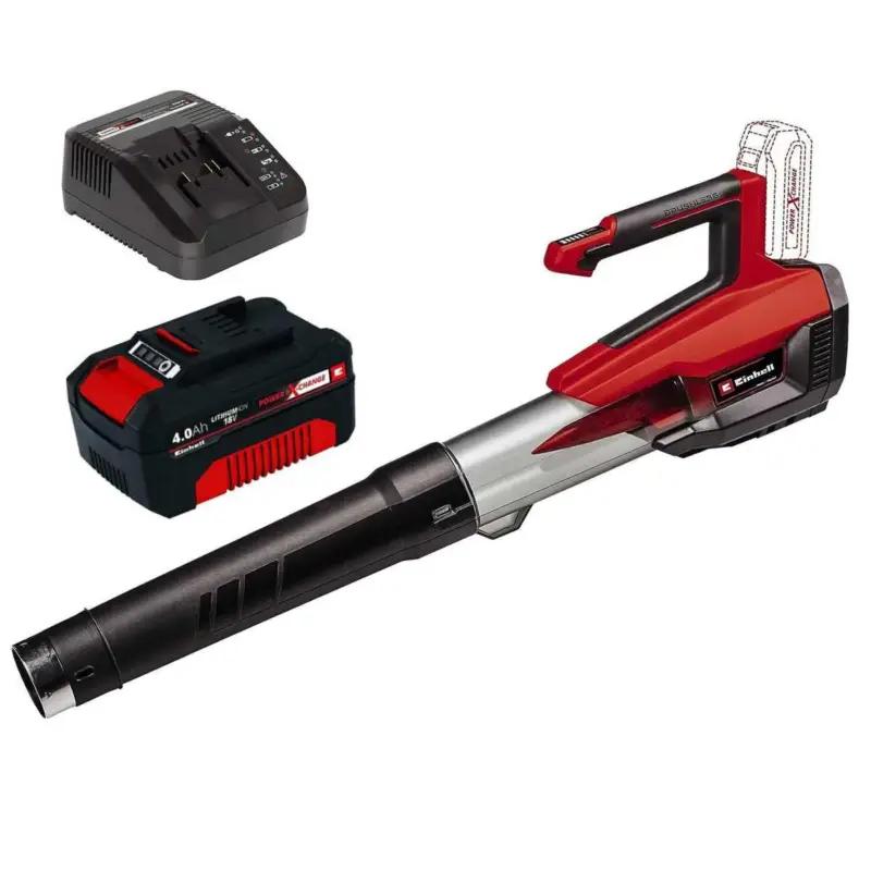 Kracherpreis Einhell Akku-Laubbläser GP-LB 18/200 Li E- 18V, bürstenloser Motor mit Akku 4-0 Ah / Ladegerät Power X-Change