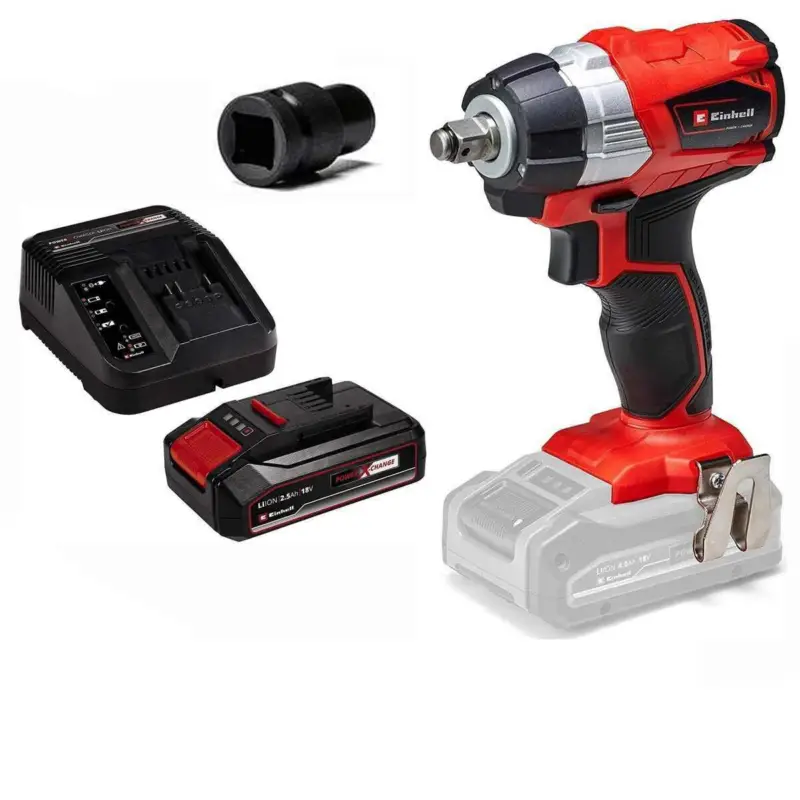 Einhell Professional Akku Schlagschrauber TP-CW 18 Li BL (18 V, 215 Nm, Brushless, Außenvierkant-Aufnahme, Bit-Adapter, mit Akku 2,5 Ah , Ladegerät Bestpreis