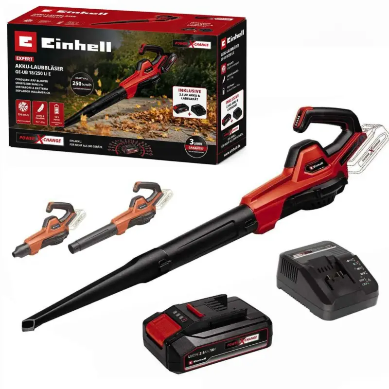 Bestpreis Einhell Universal Laubbläser GE-UB 18/250 Li E 18V 250 km/h mit Akku 2.5 Ah + Ladegerät