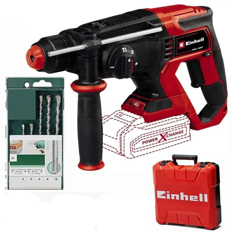 Knallerangebot Einhell Akku-Bohrhammer TE-HD 18/20 Li- Solo 18V + Bohrerset Set 5 tlg.