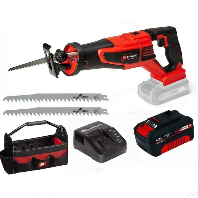 Abverkauf Einhell Pro Universalsäge TP-AP 18/28 Li BL- 28 mm Hub 18V Akku 4.0 Ah, Ladegerät + 2 Sägeblätter + Bag