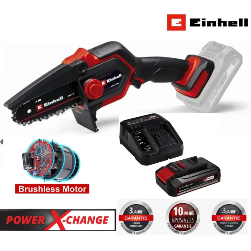 Markenware Einhell Akku-Astkettensäge GE-PS 18/15 Li BL - 18 V,mit Akku 2.5 Ah + Ladegerät