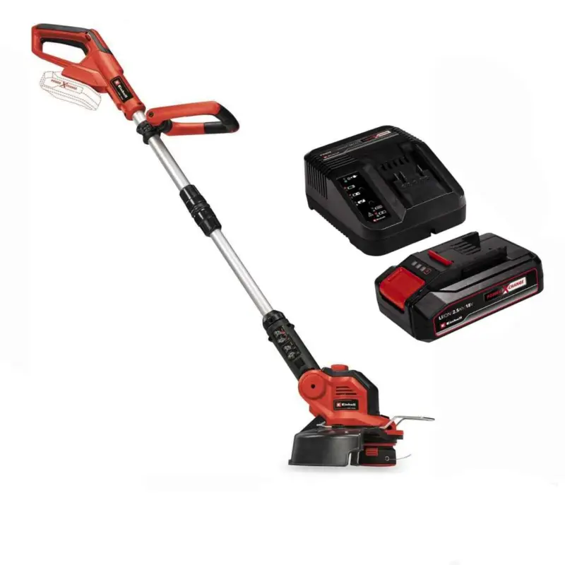 Einhell Rasentrimmer GE-CT 18/28 Akku 2.5 Ah Ladegerät 18V Ø 28mm, Fadentrimmer Garantierte Lieferung