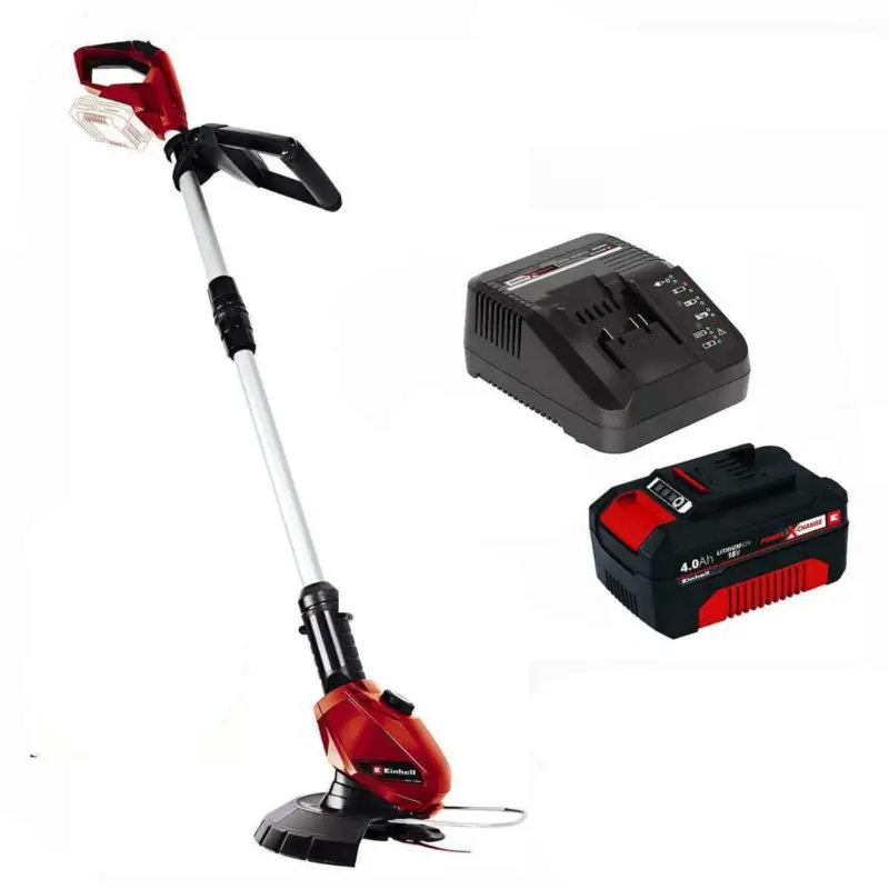 Einhell Akku-Rasentrimmer Power X-Change GE-CT 18 Li18V, dreh- und neigbarer Motorkopf, Flowerguard Akku 4.0 Ah Ladegerät Bestpreis