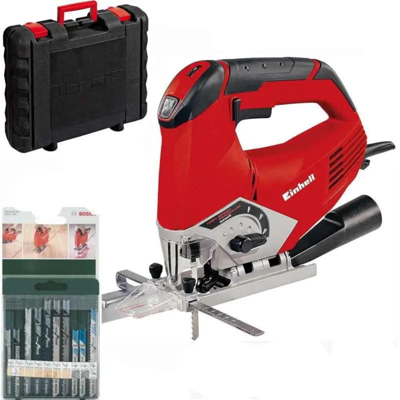 Angebot Einhell Stichsäge TE-JS 100 750W 4-Stufen Pendelhub Koffer 10x Bosch Sägeblätter