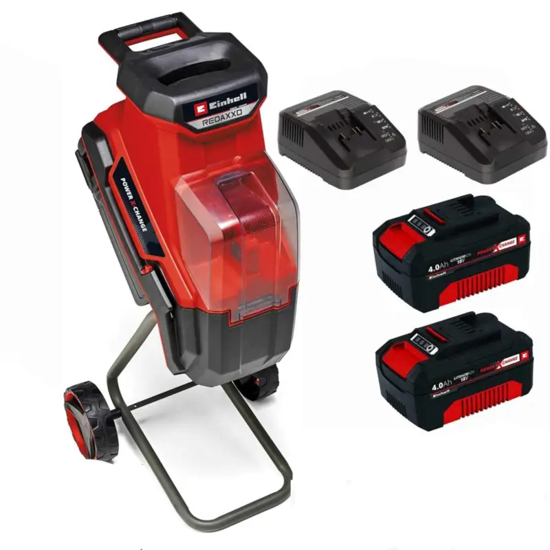 Einhell Messerhäcksler REDAXXO 36/25 2 x Akku 4.0 Ah 18V, 2 x Ladegerät, 36V 25 mm Aststärke Sichere Zahlung