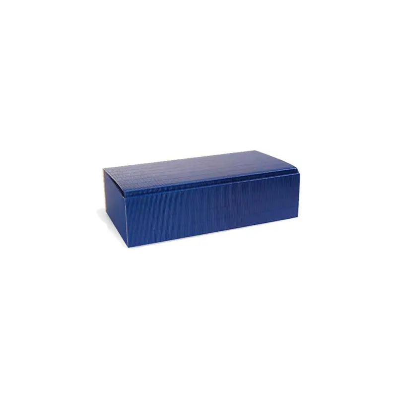 Zertifiziert Transpak Flaschengeschenkkarton Maße 361x188x94mm saphirblau offene Welle saphirblau