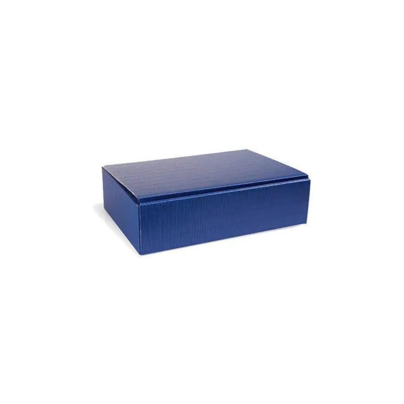 Transpak Flaschengeschenkkarton Maße 363x252x94mm saphirblau offene Welle saphirblau Geprüft