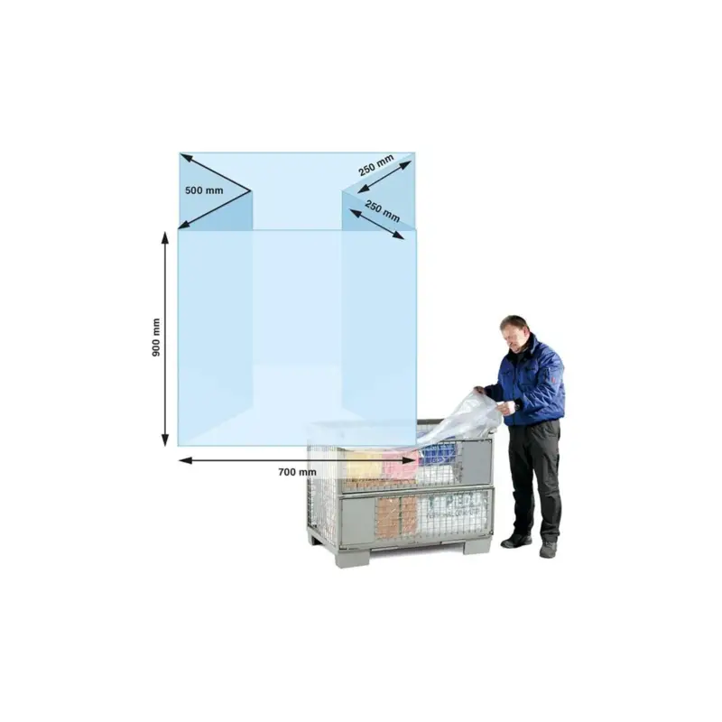 Transpak Seitenfaltensack Maße (B+SFxL) 700+500x900mm Stärke 90µ LPDE f.Viertelpalette Heißes Angebot