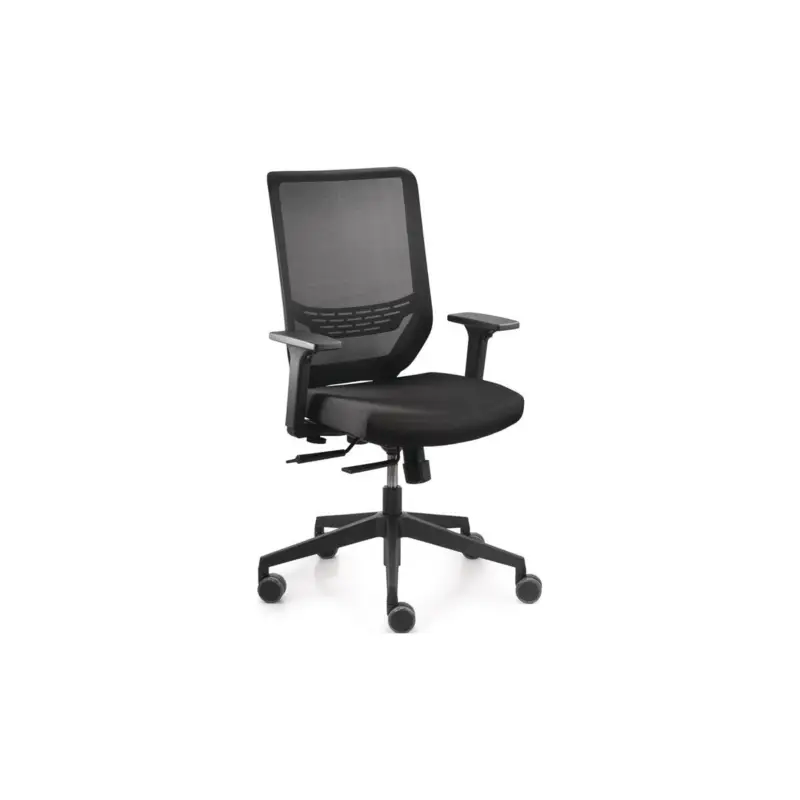 Trend office Bürodrehstuhl Mesh Armlehnen, breiten- und höhenverstellbar schwarz 410-520 mm mit Synchrontechnik Tragfähigkeit 110 kg Sichere Zahlung